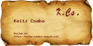Keitz Csaba névjegykártya